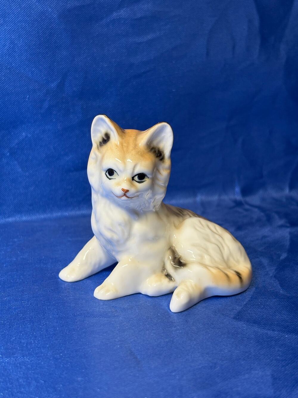 Vintage Porcelain Bone China Striped Tabby Cat Figurine
